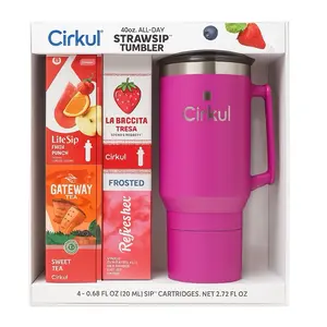 Cirkul 40oz Cirkul Hydration Set Premium Edition with All-Day StrawSip Tumbler and 4 Sip Cartridges