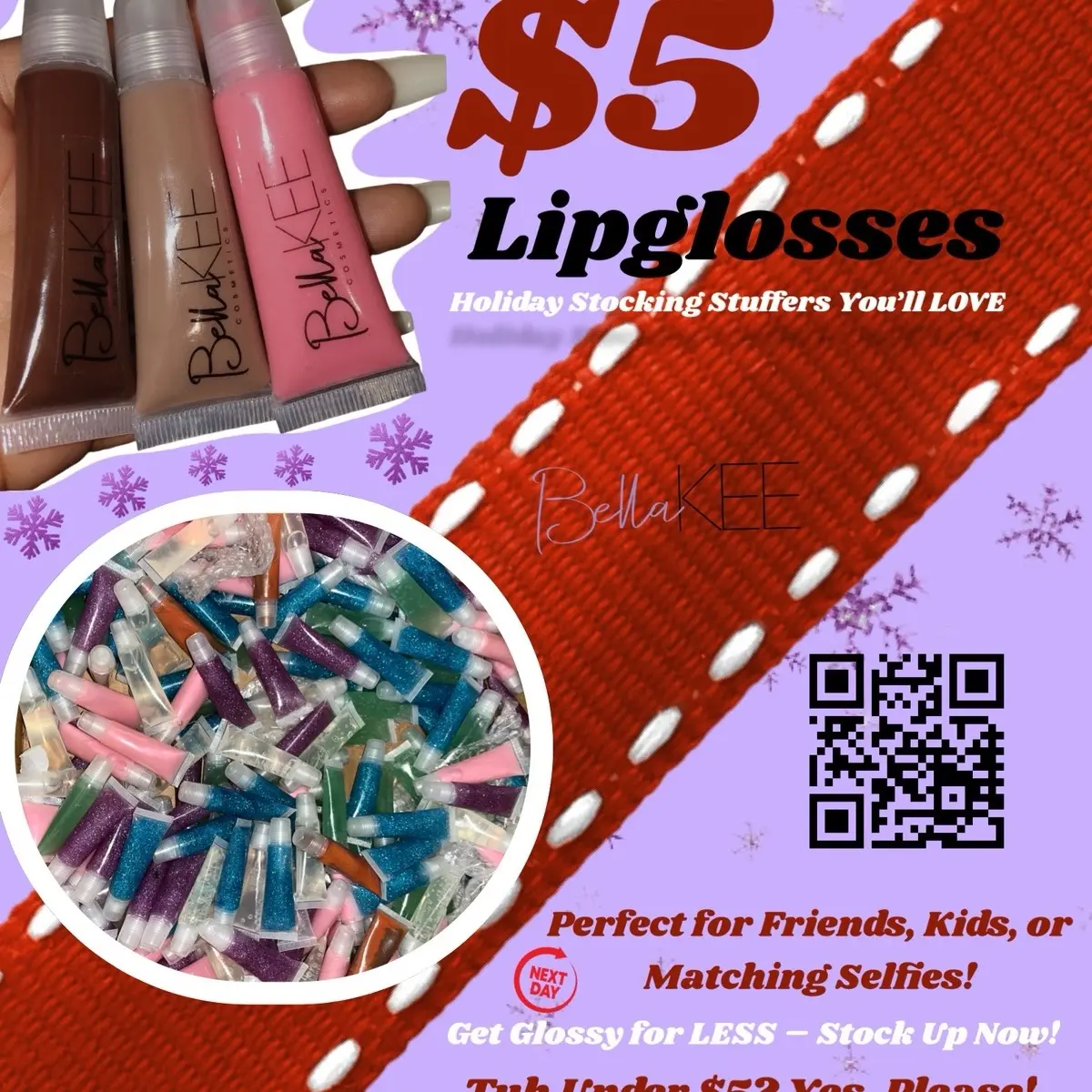 Lipgloss - Holiday Stocking Stuffer for Makeup and Lipstick  Glossy Cosmetic