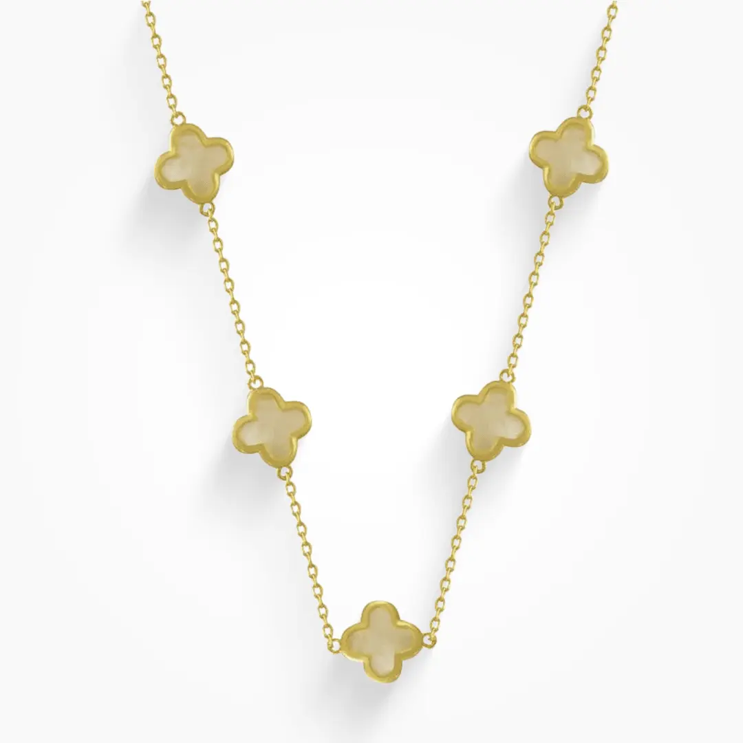 EVRY JEWELS Gold or Silver Plated Women's Waterproof Feeling Lucky Necklace