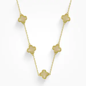 EVRY JEWELS Gold or Silver Plated Women's Waterproof Feeling Lucky Necklace