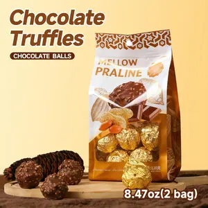 Chocolate Truffles, 8.47oz, Chocolate Balls, Valentine's Day Gift, Easter Basket Stuffer, Christmas Candy, Party Favors, Office Snack, Family Sharing, Exquisite Packaging, Gift bag