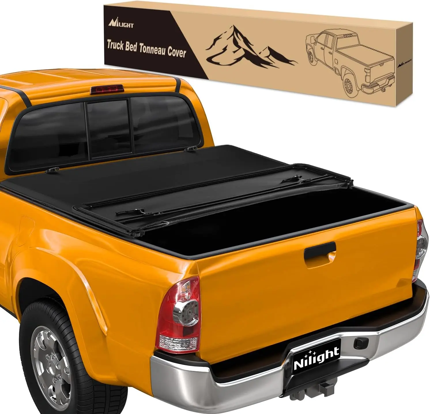 Nilight Soft Tri-Fold Truck Bed Tonneau Cover - Car Protector Compatible with 2005-2015 Toyota Tacoma (5ft) | Truck Bed Covers, Waterproof Uv Resistant Car Covers & Shelters