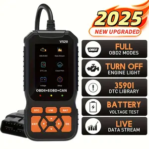 Advanced V520 OBD2 Car Scanner Tool with DTC Library, Live Data Stream, Battery/Voltage Check, Portable Design for Engine Fault Codes, Real-Time Diagnostics & Erase Issues, Automotive Diagnostics, High-visibility Screen, Without Battery
