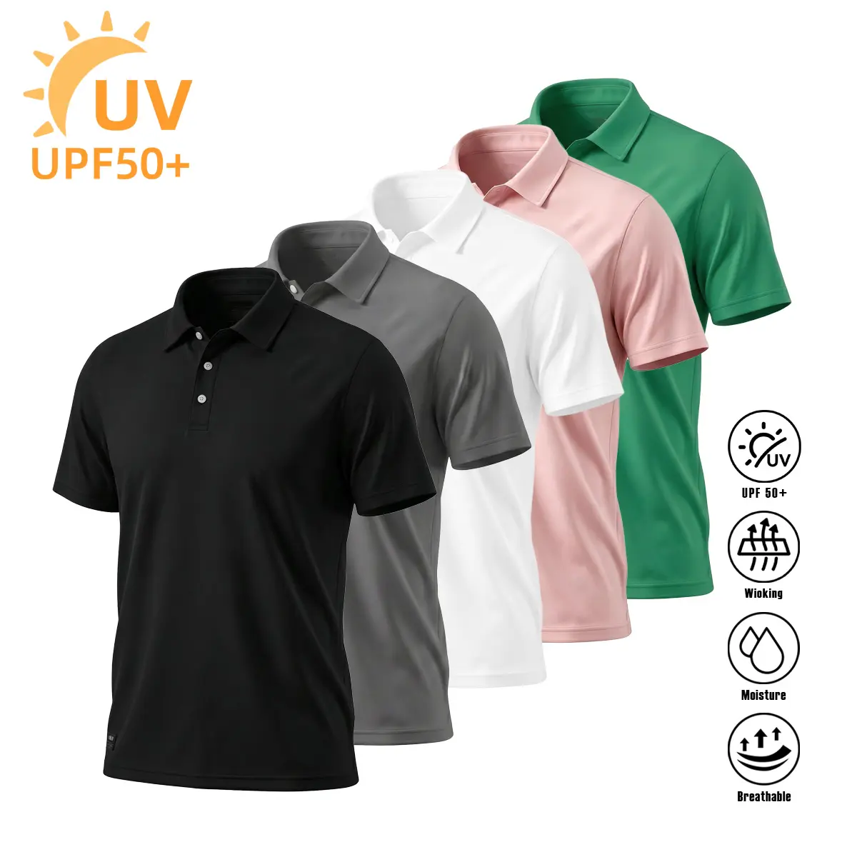 Women and Men's Polo Shirts UPF 50+ Quick Dry Short Sleeve Golf T Shirt Athletic Performance Moisture Wicking Casual Workout,Dry Fit Polo Collar Shirt Menswear Stylish Ribbed Sleeve Workout Sun Protection Swim Shirts 2026 Fasion Set FathersDayGift
