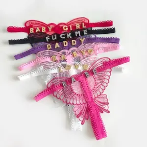Custom Name Bling / Rhinestone Butterflies Thongs -Add name to “Add Notes” during Check out