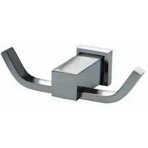 212 MAIN Decorative Double Robe Hook, Chrome-Finish Wall-Mount Double-Sided Bathroom Accessory for Bathroom Organization (Model 8204-01), Double Sided Hooks