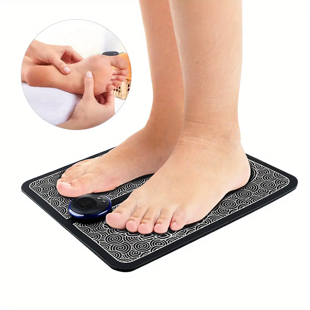 EMS Foot Massager Mat for Neuropathy & Plantar Fasciitis Pain Relief, LCD Display Electric Muscle Stimulator with Waterproof Design, Deep Therapy for Foot & Leg Circulation, At-Home Treatment for Chronic Soreness, Numbness & Tired Aching Feet