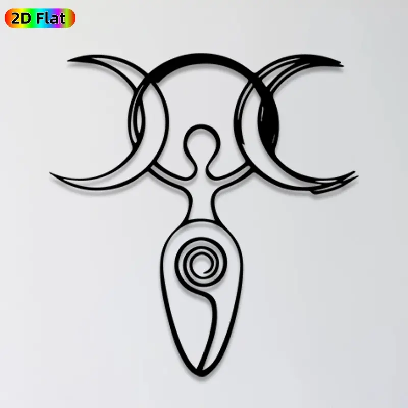 1pc Triple Moon Goddess Metal Wall Art,Triple Moon Goddess Statue Mural, Ideal Gift for New Year, Easter, Pagan & Wiccan Enthusiasts, Rust-Resistant Metal Wall Decor Wall Sculptures, Perfect for Bedroom Wall & Garden Fence Pagan Decor Enthusiasts
