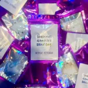 Cute Ghost Keychains | Spooky Seasonal Ghosties Blind Bag | Four Seasons Ghost Art Acrylic Charm Grab Bag