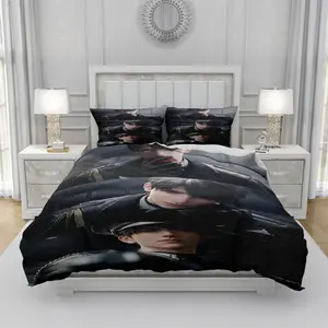 3Pcs Love and Deepspace Character triple shot Themed Soft, Warm Touch All-Season Bedding, Dorm Bedroom Universal Comfort Choice, Hot Christmas Holiday Warm Gift, 1 Duvet Cover 2 Pillowcases (No Insert)