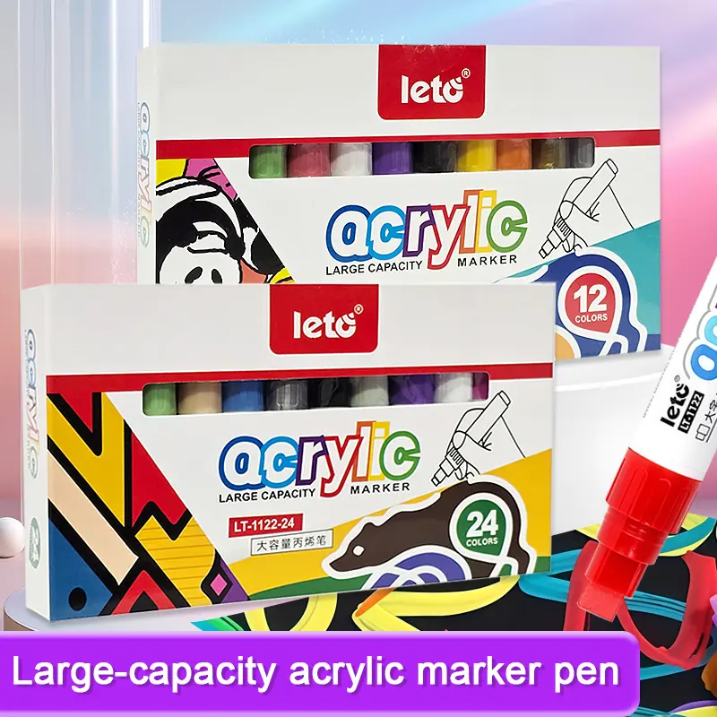 Christmas Art Creation Acrylic Markers, Large Capacity Ink + 8mm Tip, Vibrant Colors, Multi-Carrier, Creative DIY, Professional Use