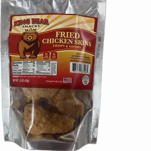 King Bear Snacks Fried Chicken Skins Crispy & Savory 1.5 oz Pack Made in the USA
