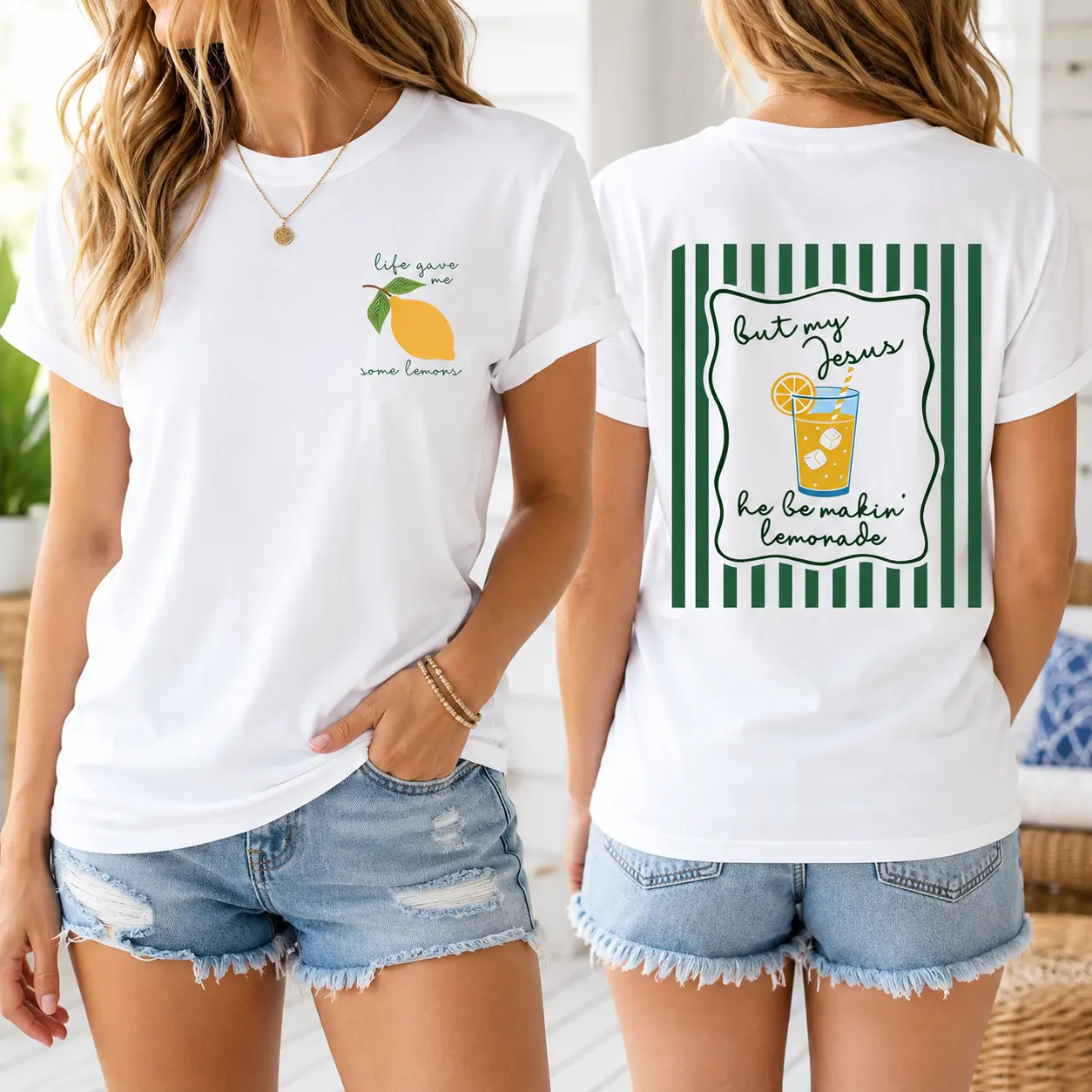 God Is Good |   BINTEHGS Jesus Christian T Shirts for Women My Jesus Be Making Lemonade T Shirt Cute Lemon Shirt Fruit Graphic Tees Tshirts