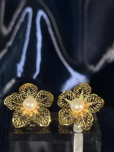 Sterling Silver Filigree Floral Earrings||18K Gold plated  Earrings