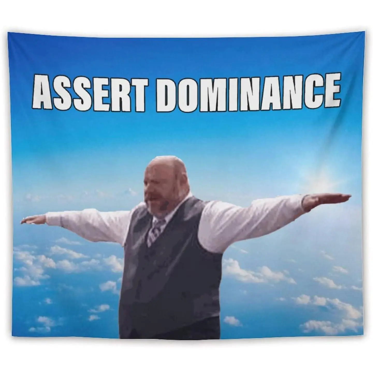 Superior Bertram Assert Dominance Cotton-Linen Decorative Print Light Tapestry, Funny Meme Wall Hanging, College Room Decor Gift, 60"x51"