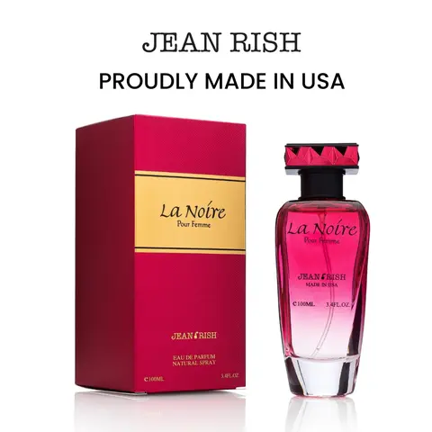 La Noire, Jean Rish, Women Perfume, Eau De Parfum (3.4 Fl Oz / 100ml) with Bergamot-Peony-Vanilla, Long Lasting and Luxury Fragrance, Made in USA