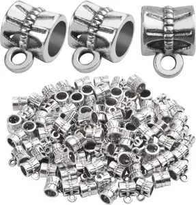 100 count  Bail Beads Bracelets Charms Dangle Connectors Tibetan Spacer Beads for  Making Crafts DIY