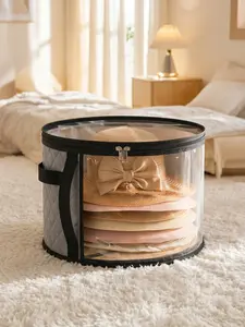 Summer Must-Have!  | Large Hat Storage Box with Clear Window | Portable Travel Organizer for Wide Brim Sun Hats | Dustproof & Space-Saving Design, Storage Organizer Bag Space Saving Bags Storage For Organizing #TravelHacks #BeachVibe