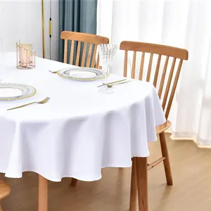 Oval Tablecloth 60x102 Inch Table Cloth White Table Cover Washable for Dinning Party