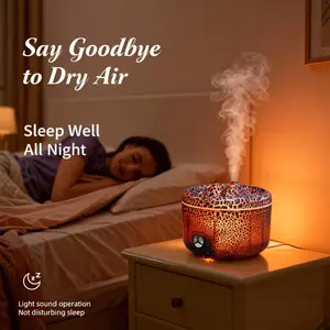 2 Mist Modes + Color Therapy Lights – 500ml Large-Capacity Essential Oil Diffuser mun  byn  humidifier rain  cloud fireplace flame 2-in-1 Air Purifier and Humidifier aromatherapy noire  elixir  beauty  place  remote