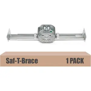 Ceiling Fans Mounting Bracket with Adjustable Bar Hanger, 1-1/2'' Deep, 2 1/2'' Knockouts, Fits 16-24in Joist Spaces, Electrical Box for Fan/Light Fixtures(1 Pack)