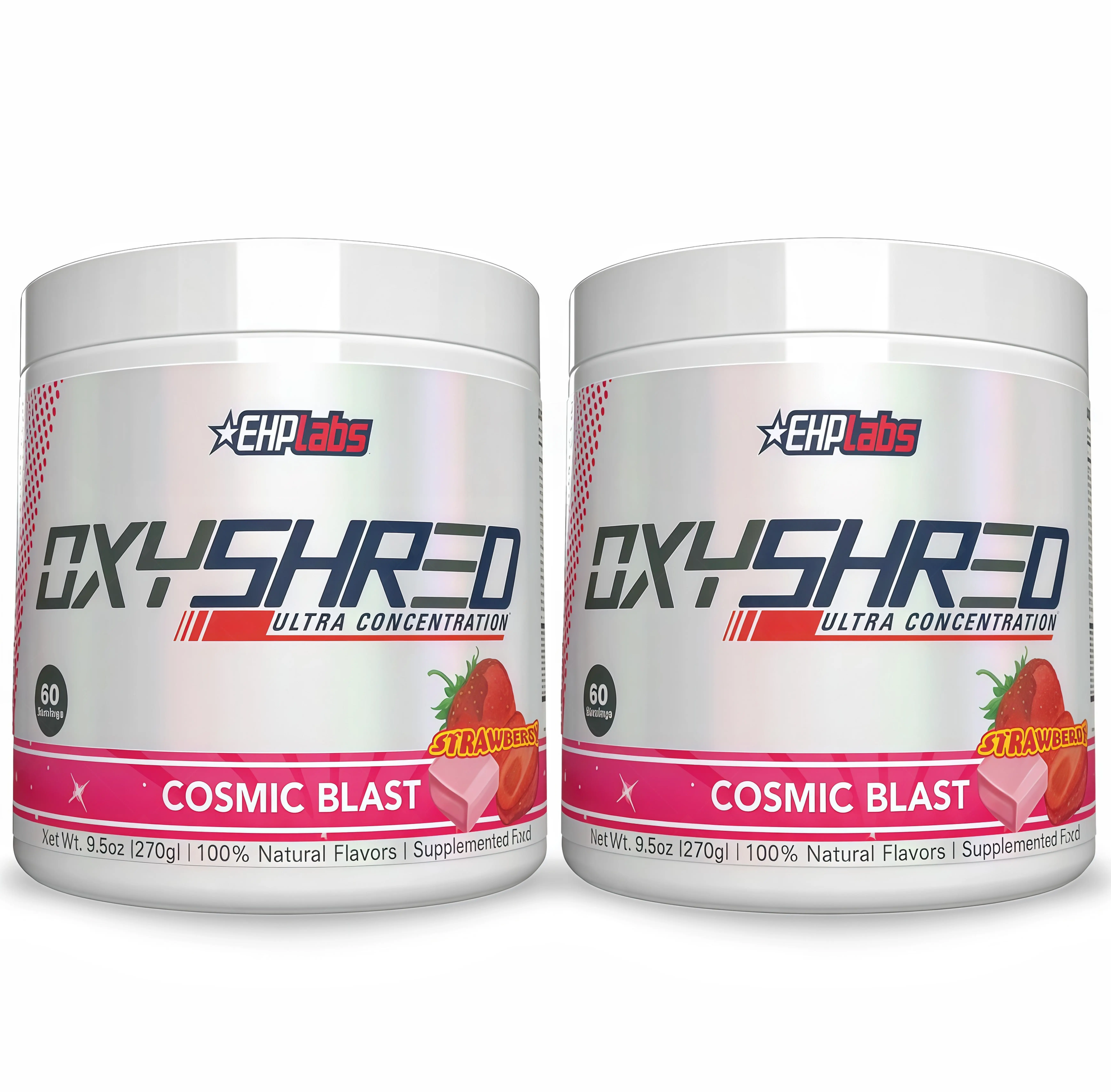 2 Pack EHPlabs OxyShred Ultra HF Concentration Pre Workout Powder 60 Serves 150mg Caffeine Sugar Free Vegan Friendly GlutenFree Men Women Health Fitness Supplements Cosmic Blast Flavor