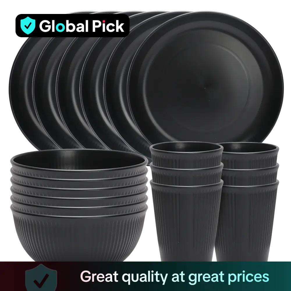 Tableware Set, 18pcs/set Dinnerware Including 6 Bowls & 6 Plates & 6 Cups for 6 People Use, Tableware Set for Kitchen Dining Room, Summer for Gift