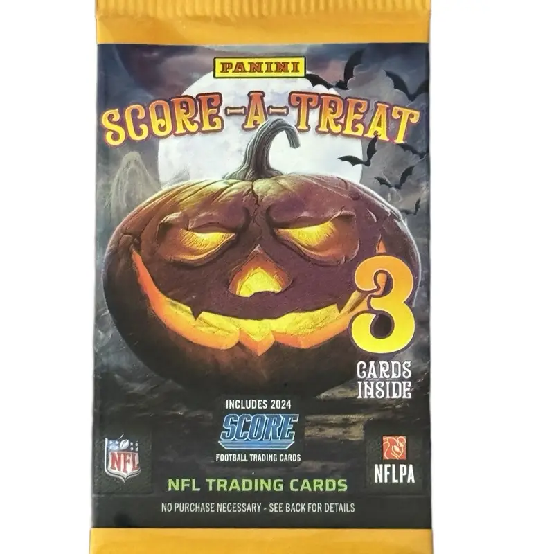 Panini Score-A-Treat Supplemental Pack - 2024 NFL Trading Cards - 3 Cards Inside - Enhanced Collection & Gameplay - Halloween Design - Helmet Included