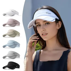 Women's Wide Brim Sun Visor Hat - UPF 50+ UV Protection Open Top Golf Tennis Cap