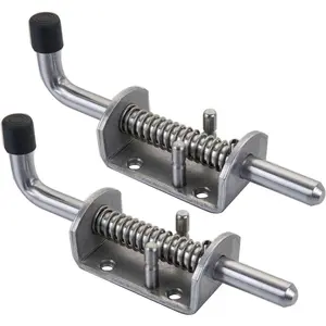 2 Pack Heavy Duty Stainless Steel Spring  Latch  Locking Bolt Lock for Door Shed Gate or Tailgate  Garage