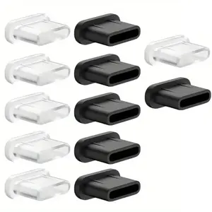 12pcs C-Type Charging Port Dust Plugs, USB-C Phone & Tablet Protector, Dual Color, Soft Flexible Durable Cover, Anti-Scratch Protection, Fits Cellphone Smartphones Cameras E-Readers