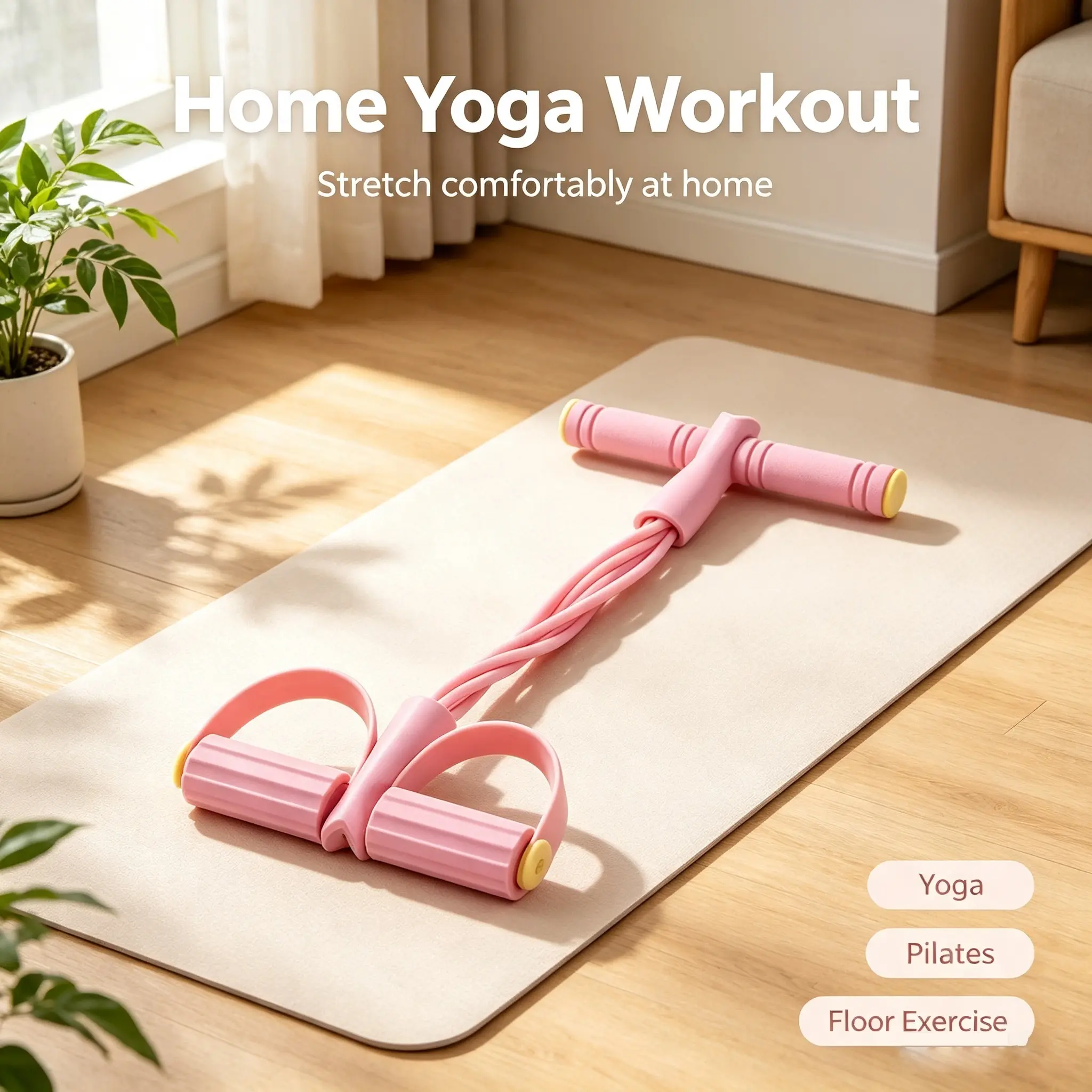 Soft Non-Slip Grip  Tension Rope, Lightweight Portable Workout Pull Band for Indoor Daily Movement Training sit-up abdominal pedal puller resistance band