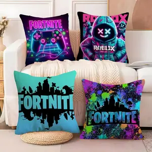 game Fortnite Pillow Case Soft short plush cushion cover with festive Christmas print breathable fabric and an invisible zipper adds warm cozy holiday vibes perfect for winter home décor