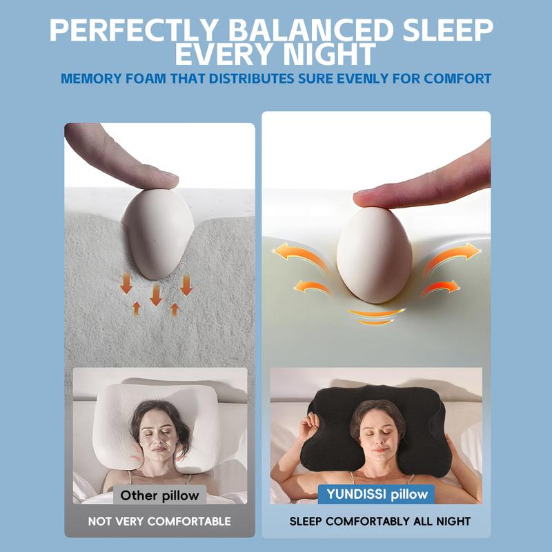 100% Supportive Memory Foam Pillow for Pain Relief - Orthopedic Cervical Pillow for Side, Back, and Stomach Sleepers, Ergonomic Support Pillow with Cooling Pillowcase, Gray | Perfect Gift for Black Friday, Halloween, Christmas & New Year