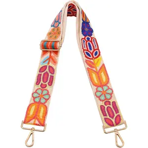 Crochet Flower Purse Strap,Knit Wide Replacement Crossbody for Shoulder Strap Bag Adjustable 2inch Guitar Strap