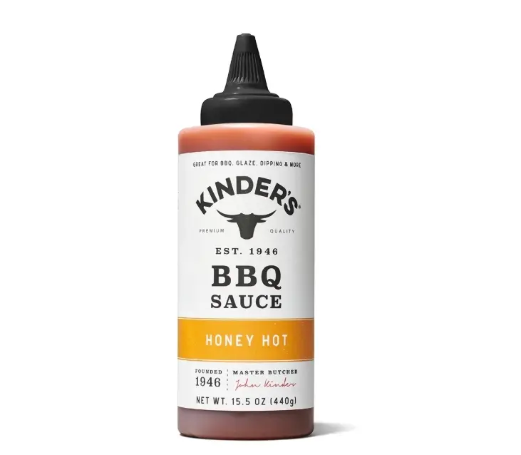 Kinders Honey Hot BBQ Sauce, 15.5 oz Squeeze Bottle, Sweet & Spicy Barbecue Sauce with Honey, Perfect for Chicken, Ribs, Burgers & Wings, Great for Grilling, Marinating, Basting & Dipping
