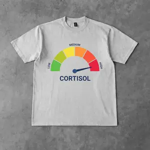 High Cortisol Graphic T-Shirt, Funny Anxiety Humor Tee, Mental Health Gift, Unisex Relaxed Fit, Kids Size Crewneck Sweatshirt, Streetwear Graphic Outfits, Y2K Clothes, Hip Hop Rapper, Gift For Fan, Men's Music Tour 90s Merch