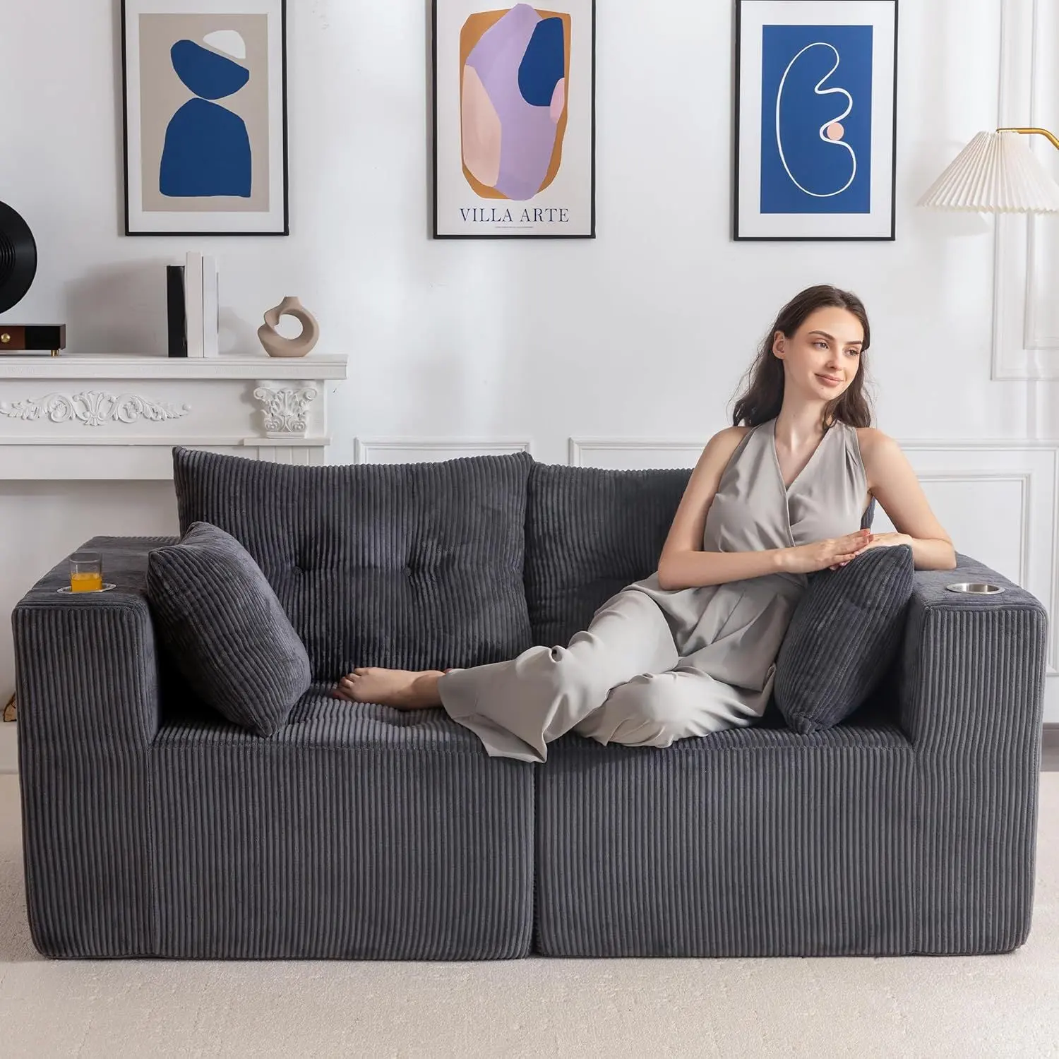 Gray-Loveseat