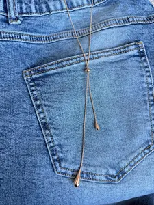 Simple Gold Drop Slider Necklace