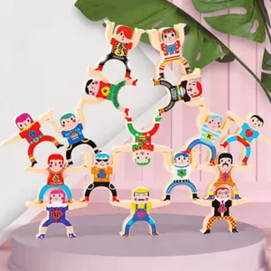 Stacking Toy Set, 16-48 Pieces Circus Acrobats Interlocking Blocks, Modular Block, Balance Building Game Puzzle Toys for Kids Aged 3+ Years