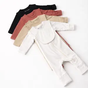 Snug Switch Baby Clothing Onesie - Soft Coral Viscose Bamboo & Spandex Jersey with Zipper Safety Cover & Built-In Absorbent Bib for Sensitive Skin