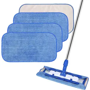 Microfiber Cleaning Cloth Compatible with MR SIGA Professional Microfiber Mop - Professional Reusable Flat Mop Refills - Mop Pads Replacement for Hardwood Cleaning (4 Pack)