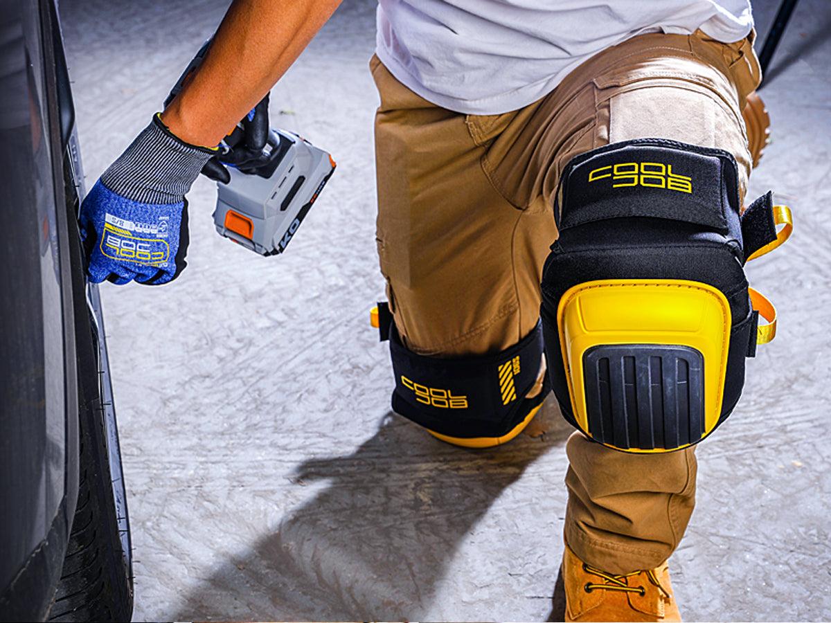 COOLJOB Professional Knee Pads with Heavy Duty Anti-Slip Cap, Comfortable Foam Cushion and Extra Thick Gel Padding
