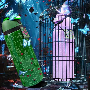 OW(Witch Series Collector's Edition) Stainless Steel Outdoor Sports Water Bottle with Straw, Double-walled Vacuum Outdoor Cycling Water Bottle-Outdoor Camping Ice Bottle with a 32oz/945ml Capacity,100% Leak-proof Portable Water Bottle-Drinkware Flasks