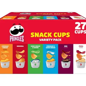 Pringles Potato Crisps Chips, Lunch Snacks, Snack Cups, Variety Pack, 19.5oz Box (27 Cups)