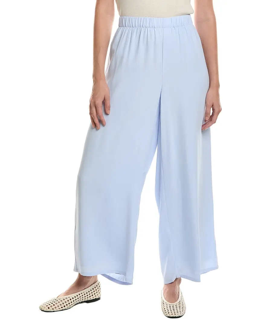 EILEEN FISHER Wide Ankle Silk Pant