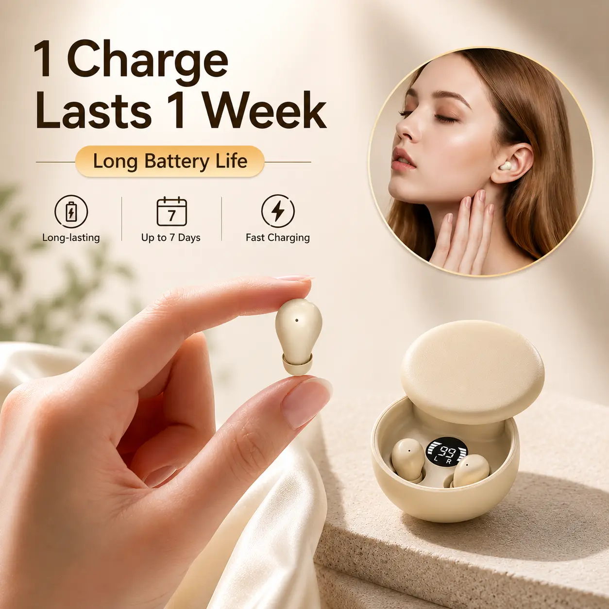 Black Mini Invisible Fast-Charging Bluetooth 5.4 Earbuds - Noise Cancellation, Stereo Audio, Lightweight Wireless In-Ear Headphones with Built-In Mic, 1 Hour Charge, 16.0+ Hour Playtime for Calls, Sports, Party Bag Supplies & Gifts