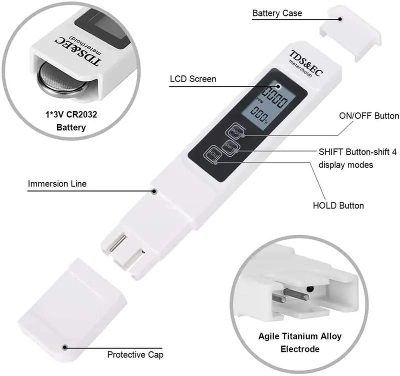Digital Water Tester - 4 Modes for Accurate Testing