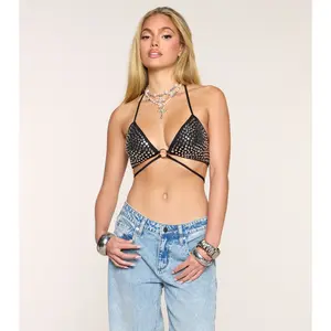 She's Going Out Studded Bra Top