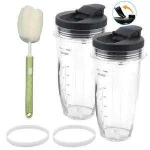 Ninja Blender Replacement Cup, 24 Oz Capacity with Sealed Lid, Compatible with Bl450, Bl480, Bl640, Bn401, Bn751, Bn800 Models